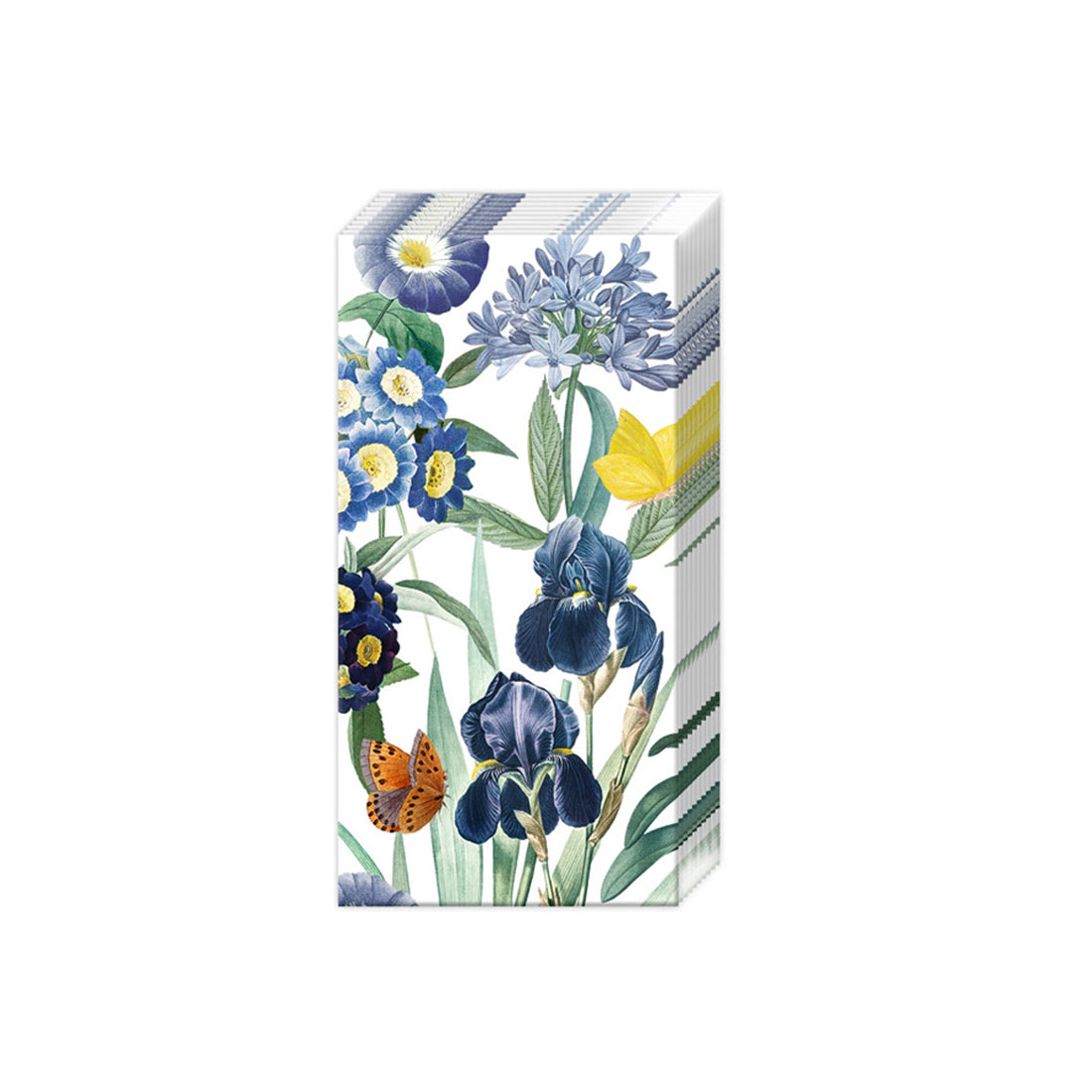 Blue Velvet Floral Paper Pocket Tissues