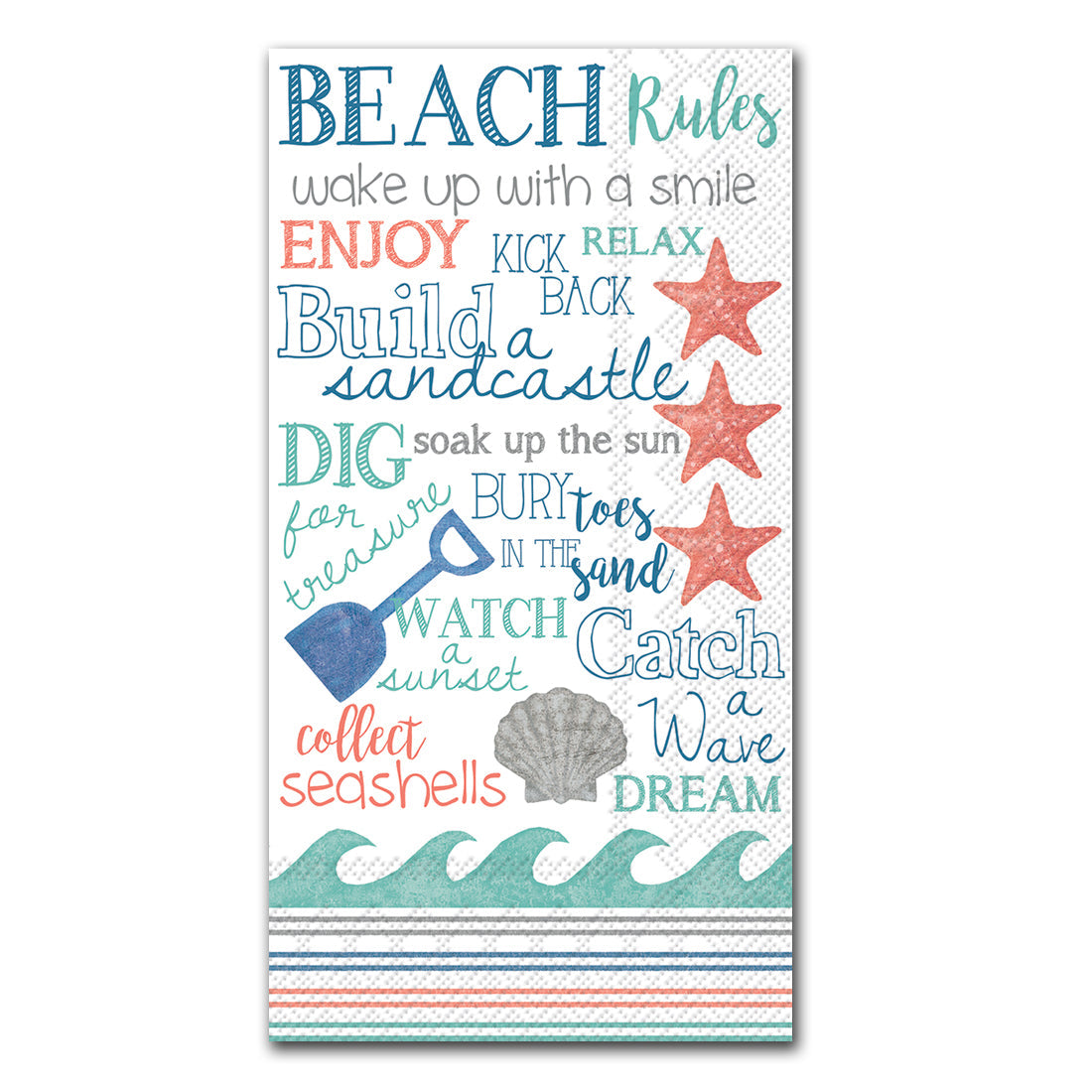 Beach Rules Paper Guest Towels - Buffet Napkins