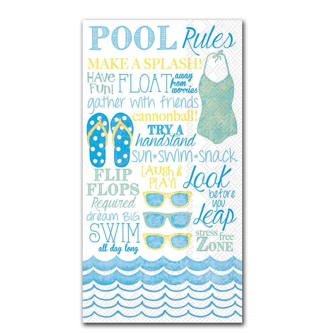 Swimming Pool Rules Paper Guest Towels - Buffet Napkins