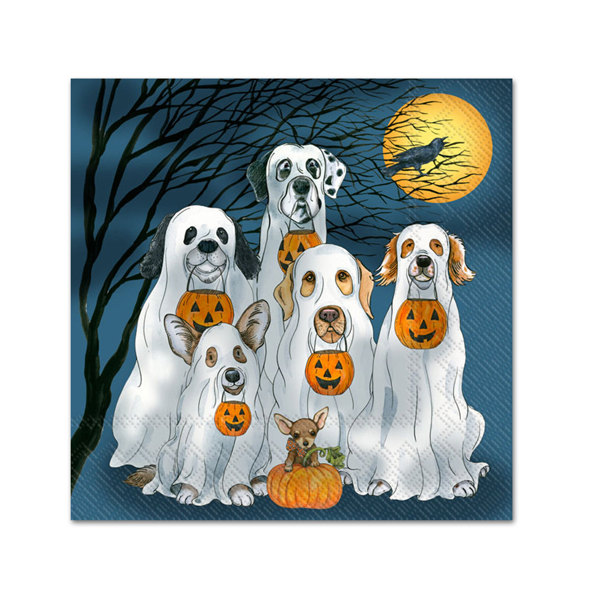 Trick or Treat Dogs Halloween Paper Beverage Napkins