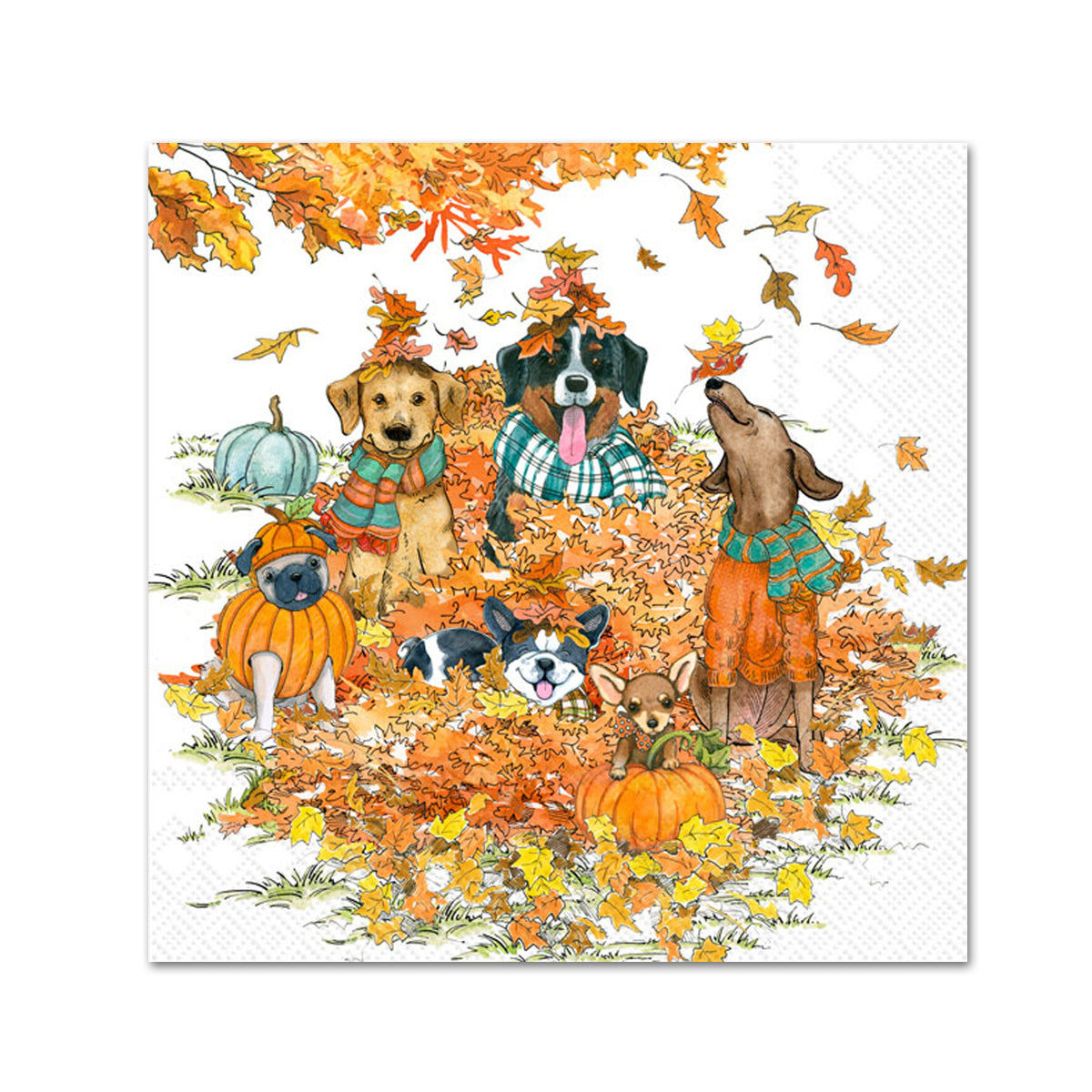 Autumn Dog Festival Paper Beverage Napkins
