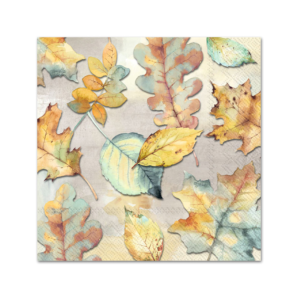 Autumn Dancing Leaves Paper Beverage Napkins