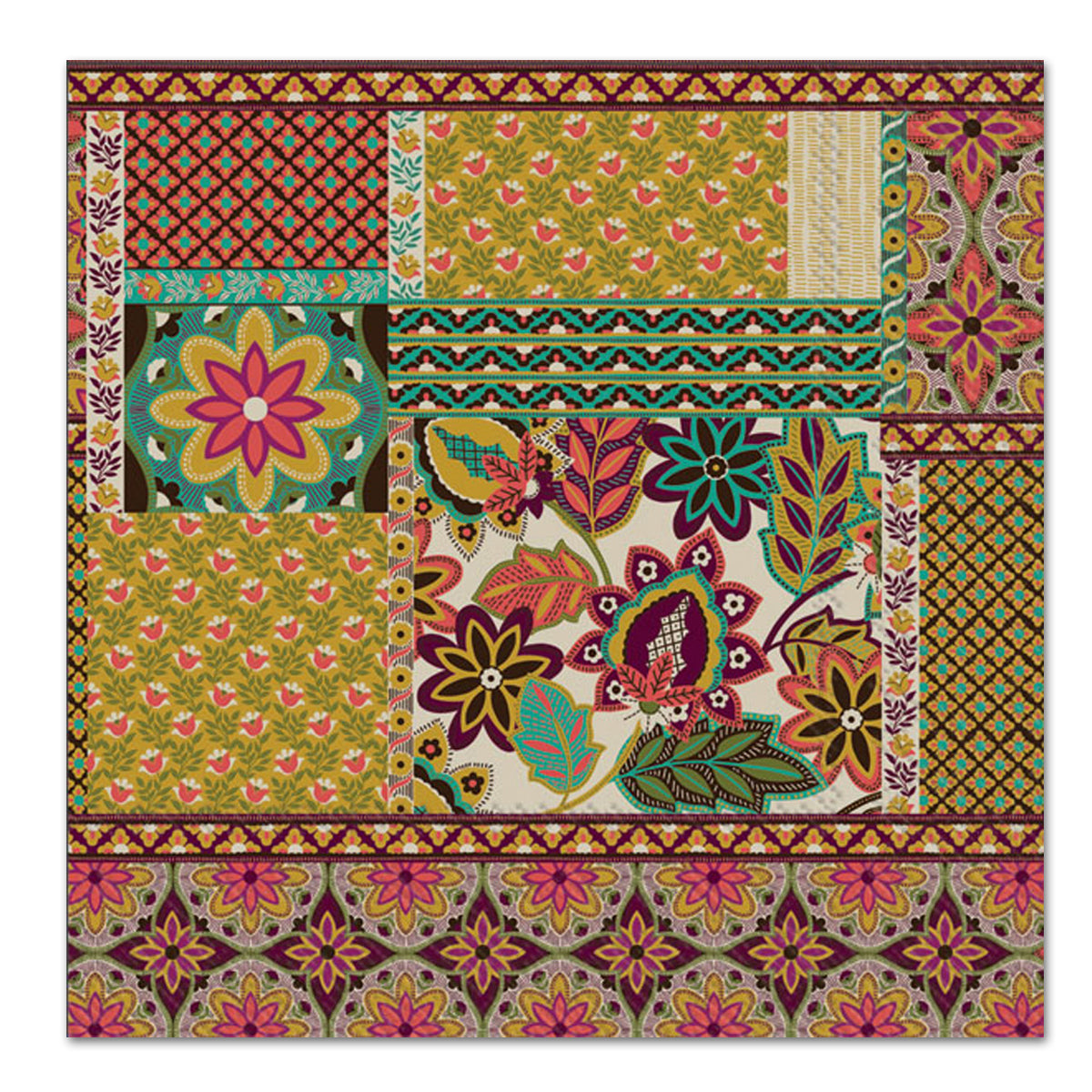 Autumn Patchwork Paper Luncheon Napkins