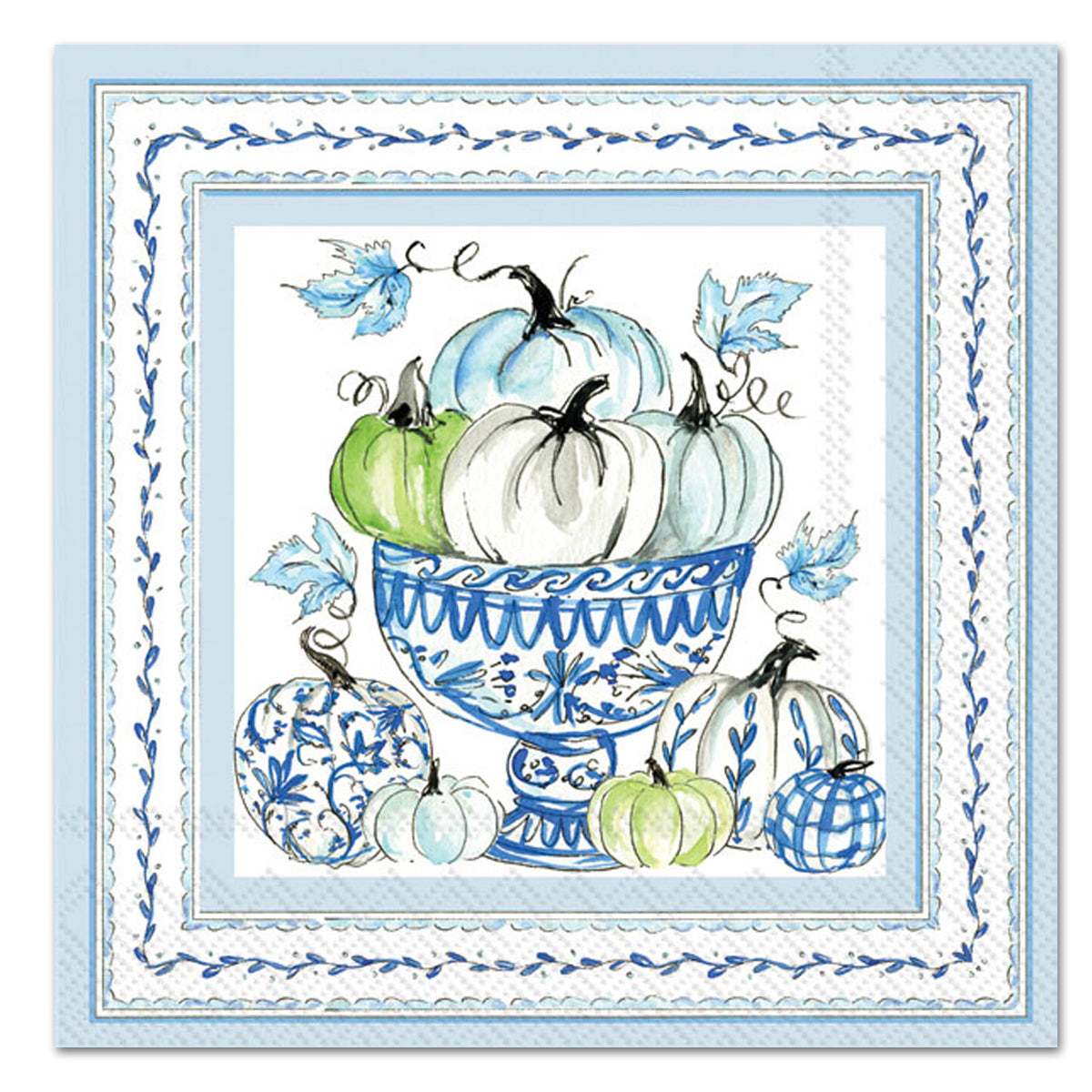 Chinoiserie Pumpkins Paper Beverage Napkins