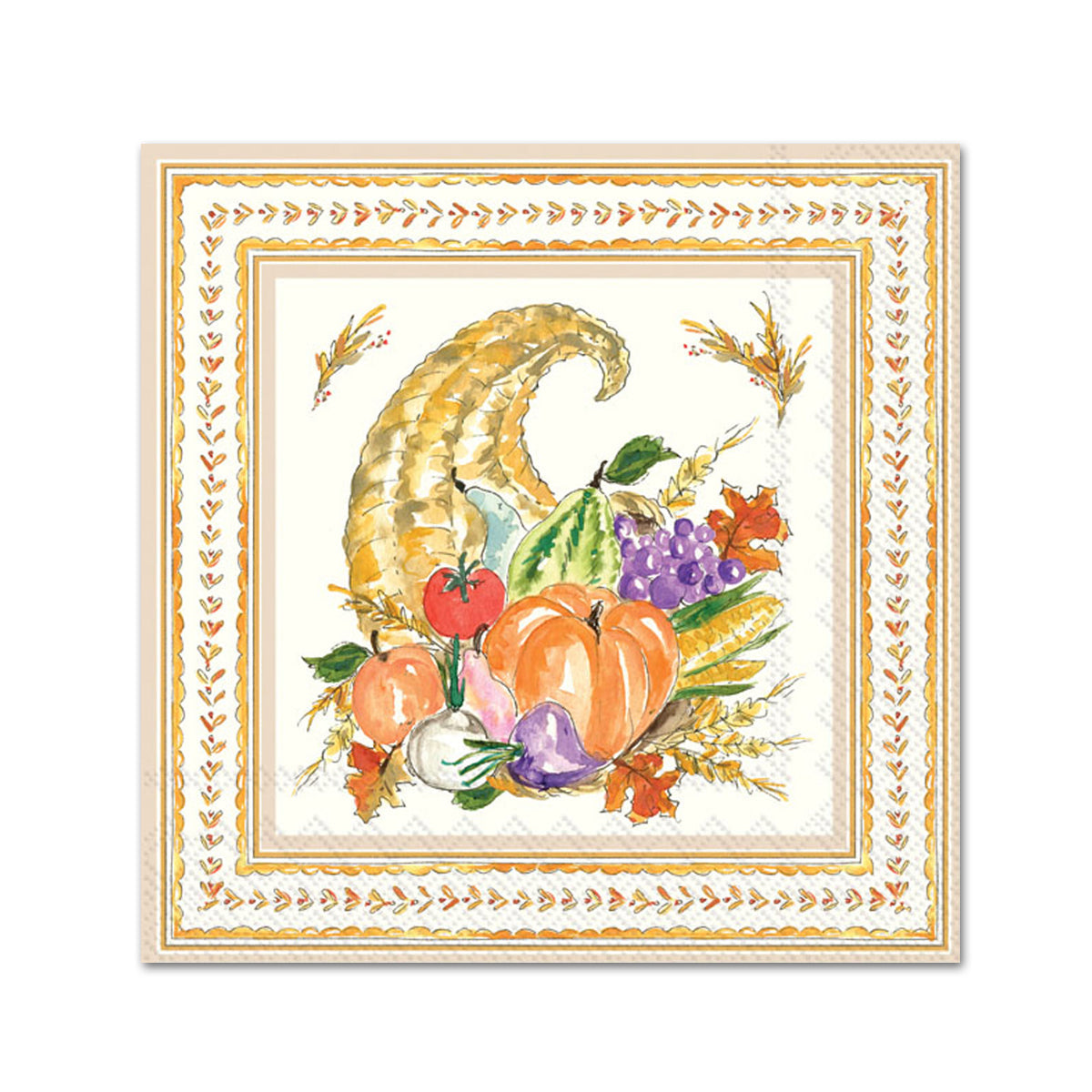 Cornucopia Autumn Paper Beverage Napkins