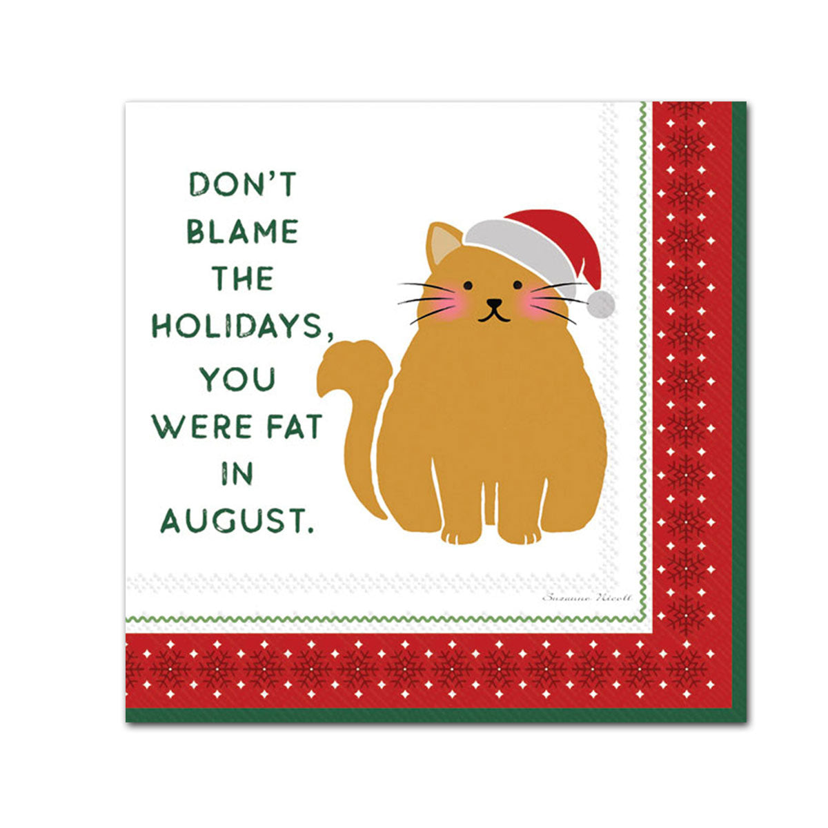 Fat Cat in August Funny Paper Beverage Napkins