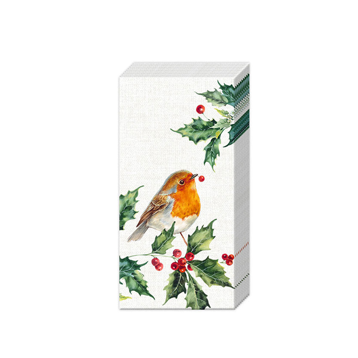 Holly & Bird Paper Pocket Tissues