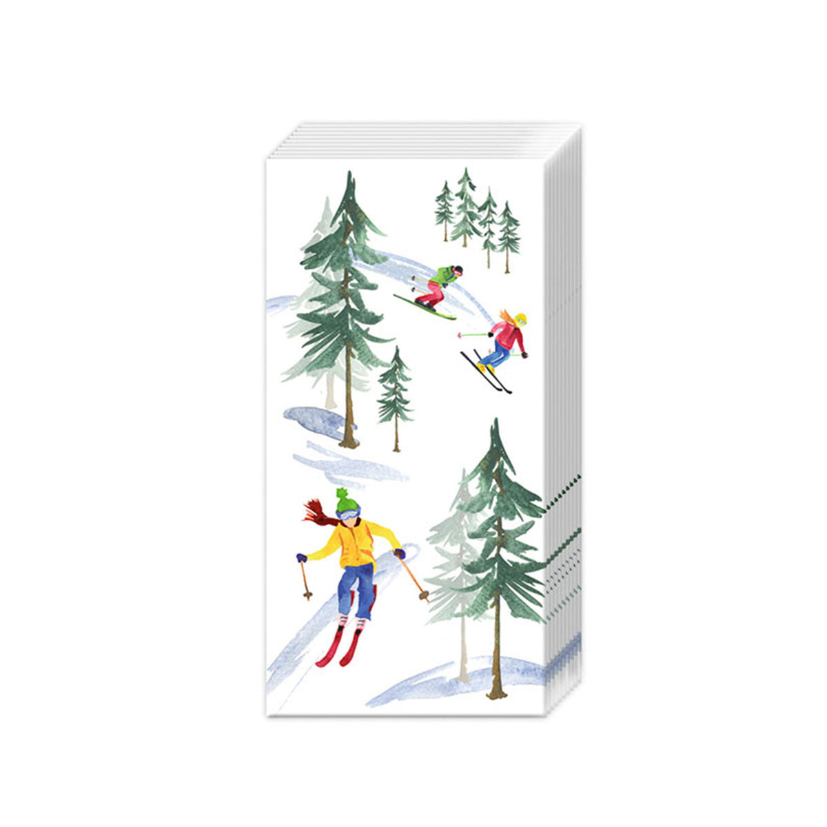 Down the Slope Skiing Paper Pocket Tissues