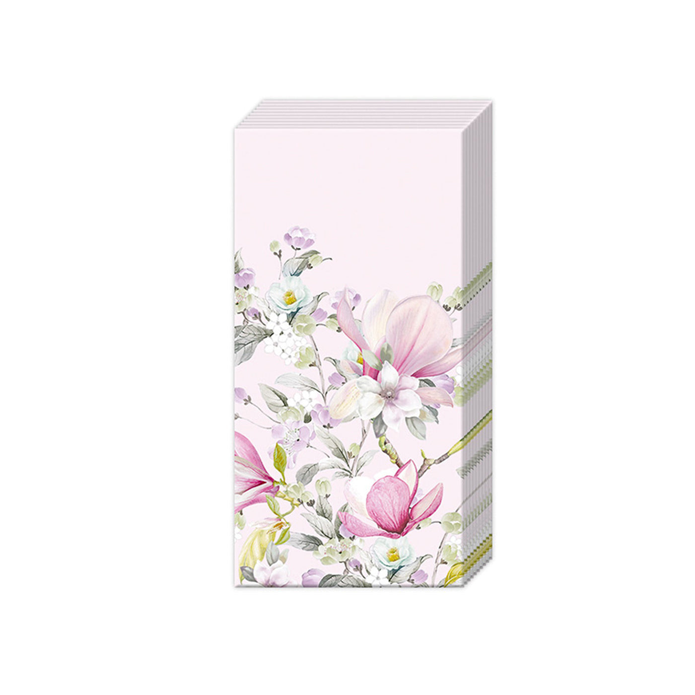 Romantic Magnolia Blossoms Pink Paper Pocket Tissues