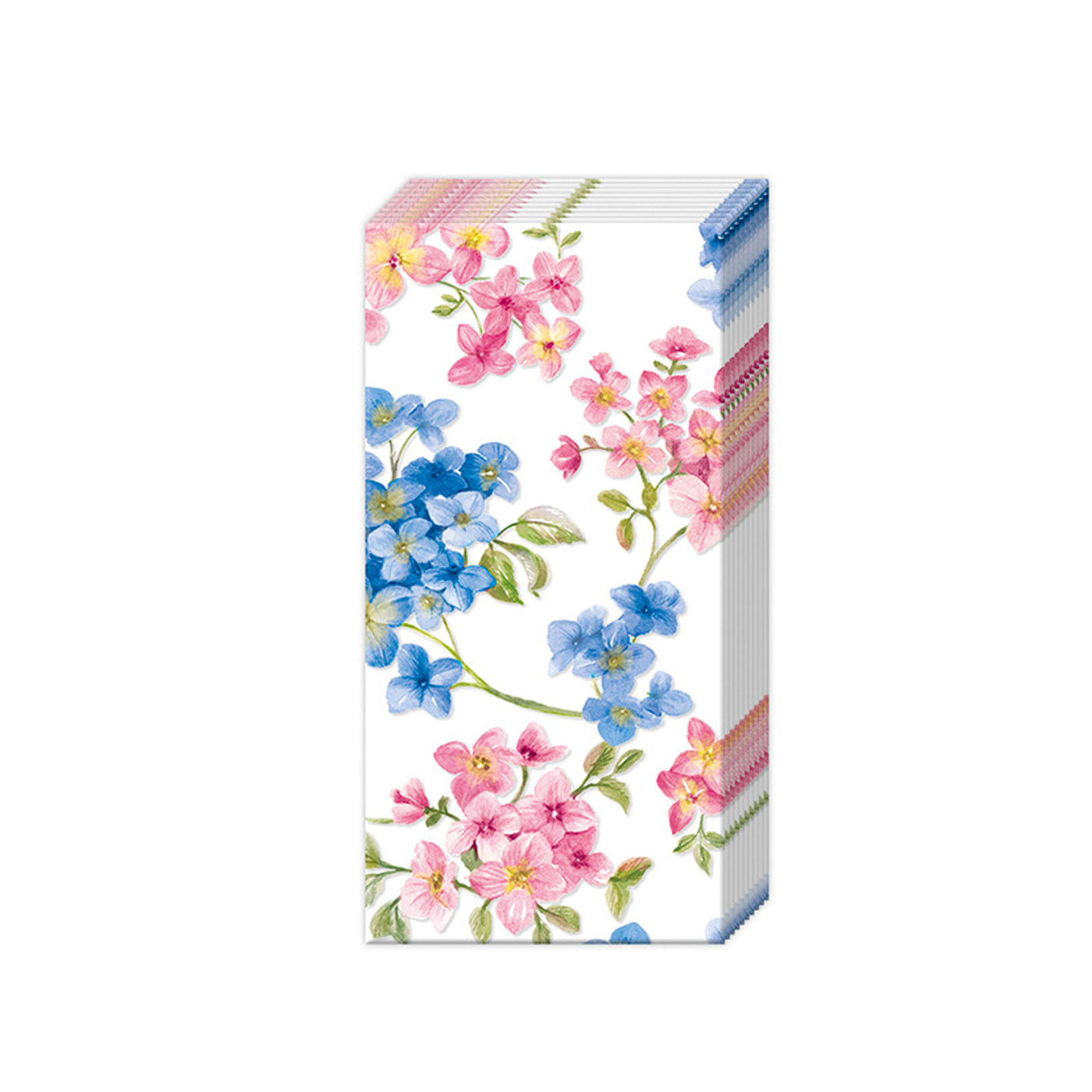 Pink & Blue Maite Blossoms Paper Pocket Tissues