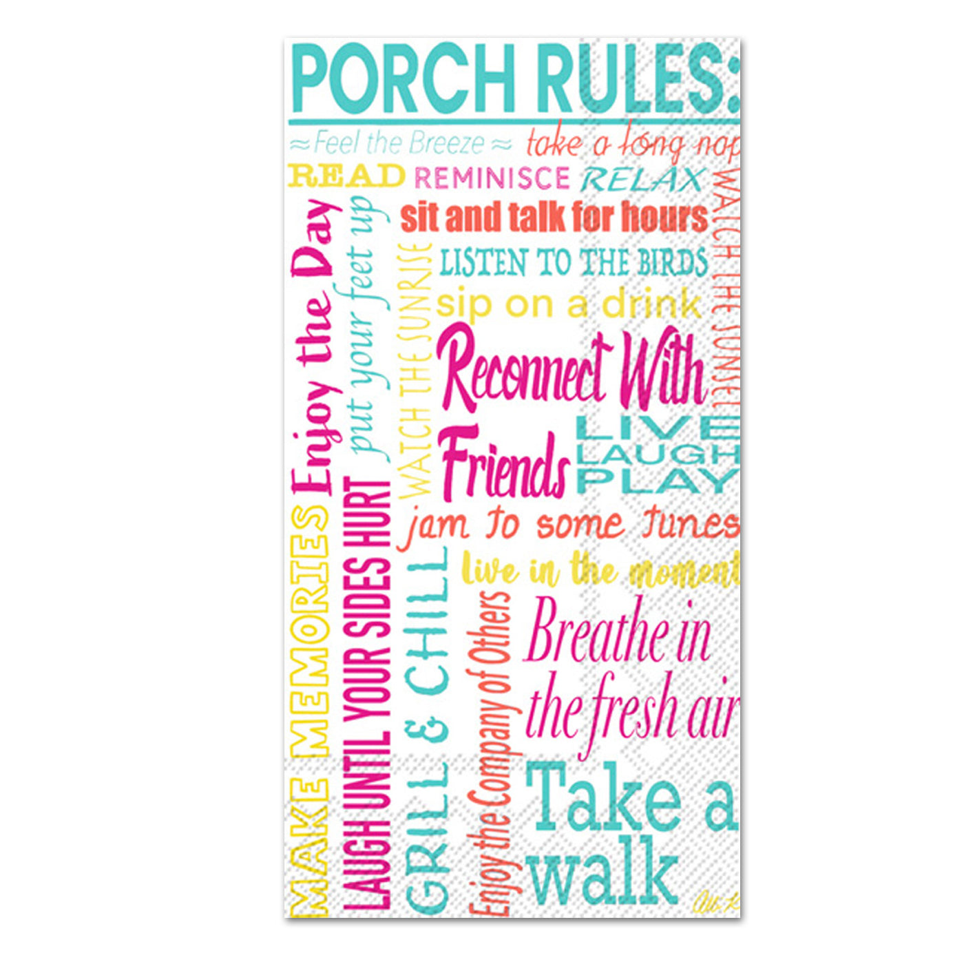 Porch Rules Paper Guest Towels -Buffet Napkins