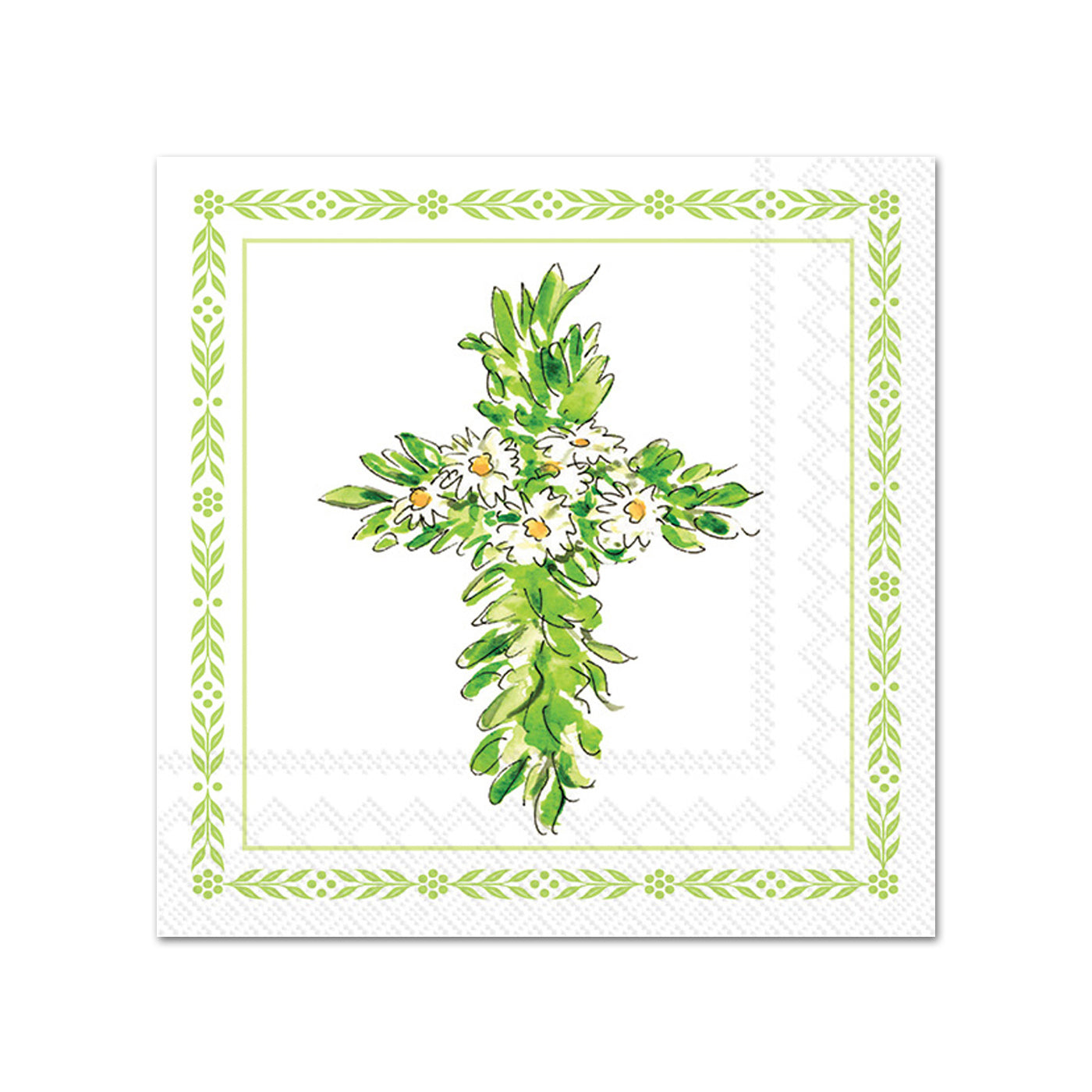 Floral Cross Paper Beverage Napkins