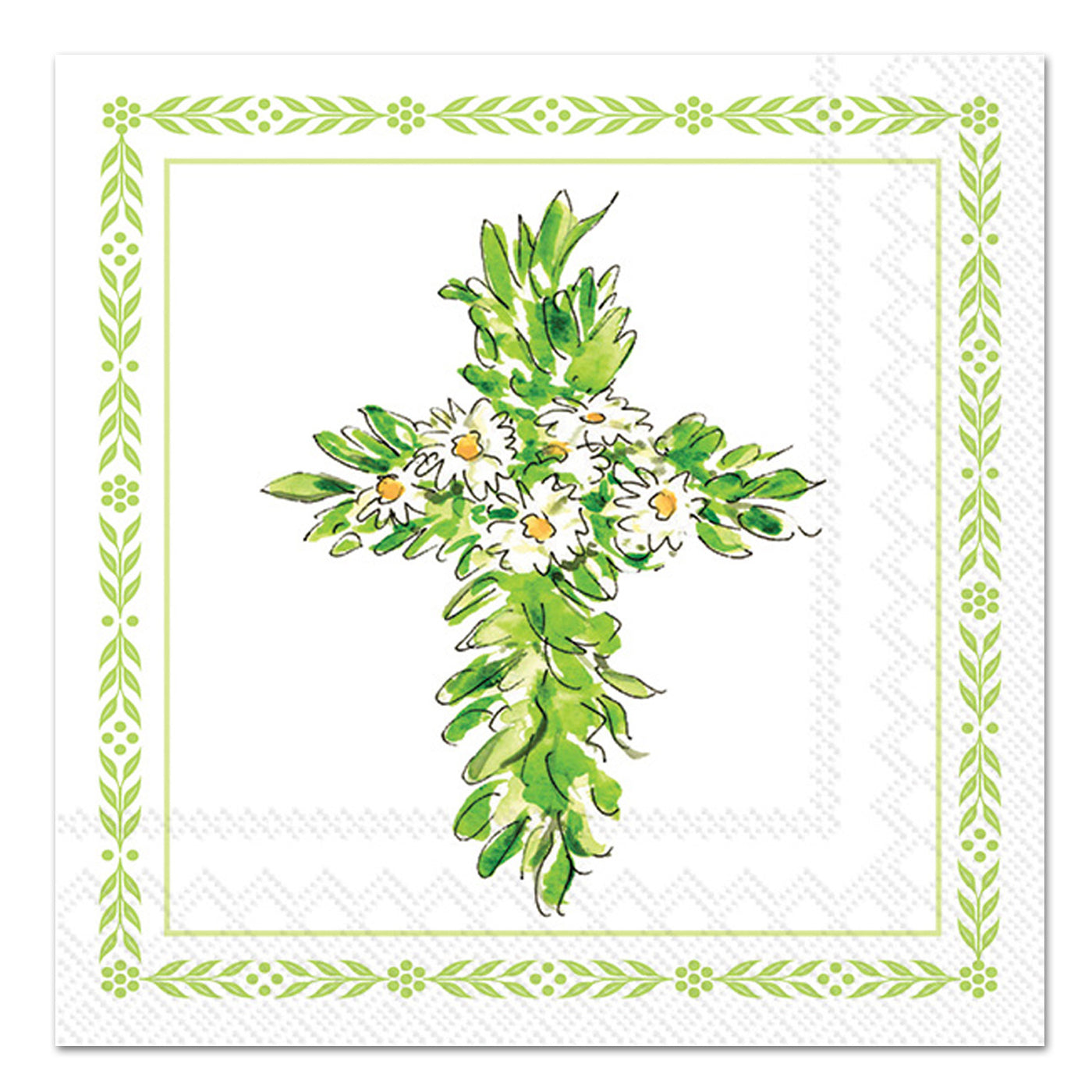 Floral Cross Paper Luncheon Napkins