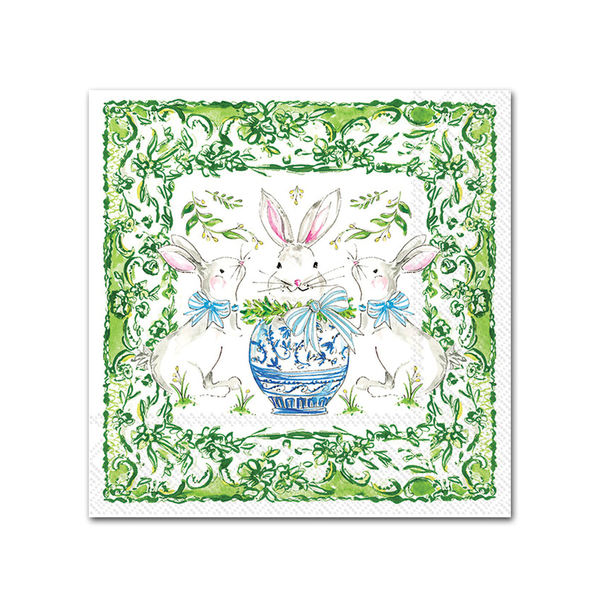 Playful Easter Bunnies Paper Beverage Napkins