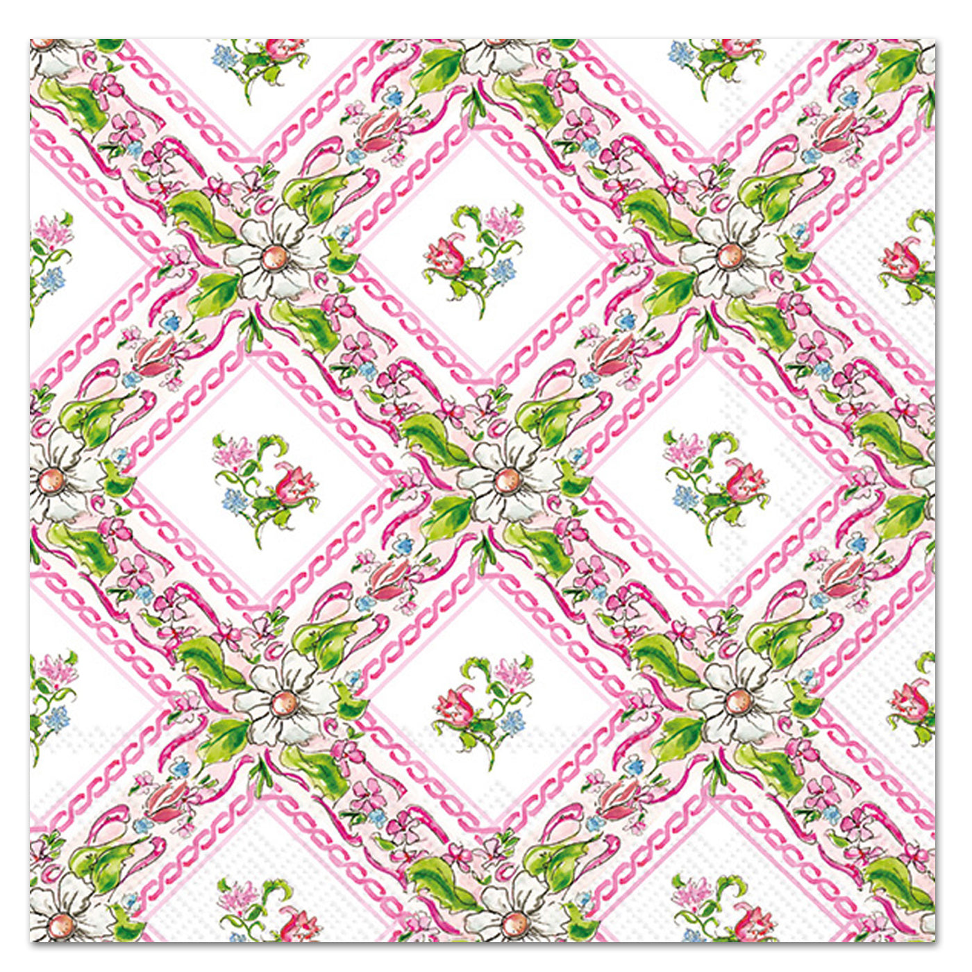 Pink Topiaries Paper Luncheon Napkins