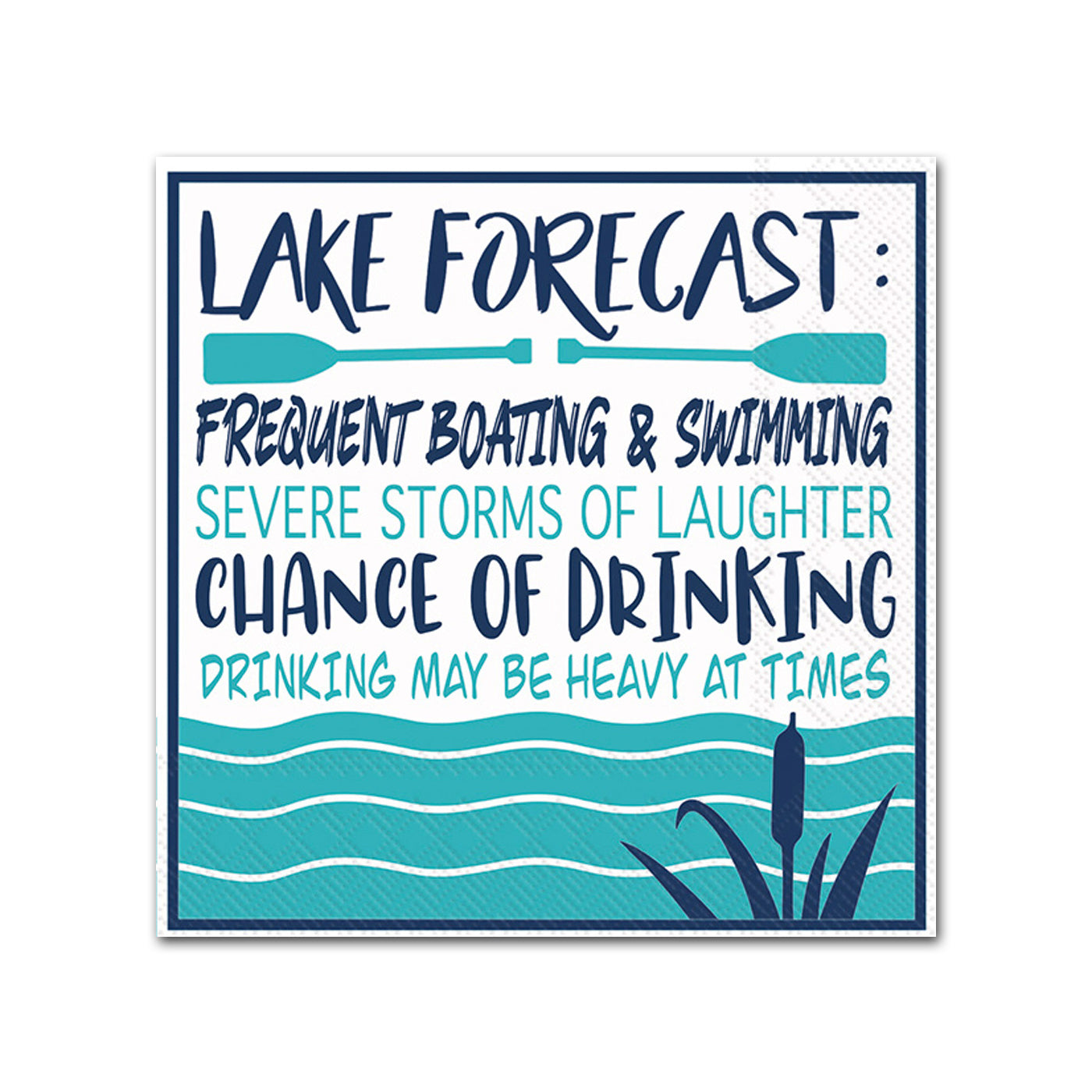 Lake Forecast Funny Paper Beverage Napkins