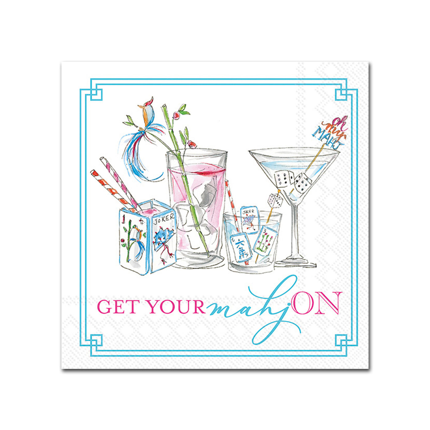 Mahjong Cocktail Party Beverage Napkins