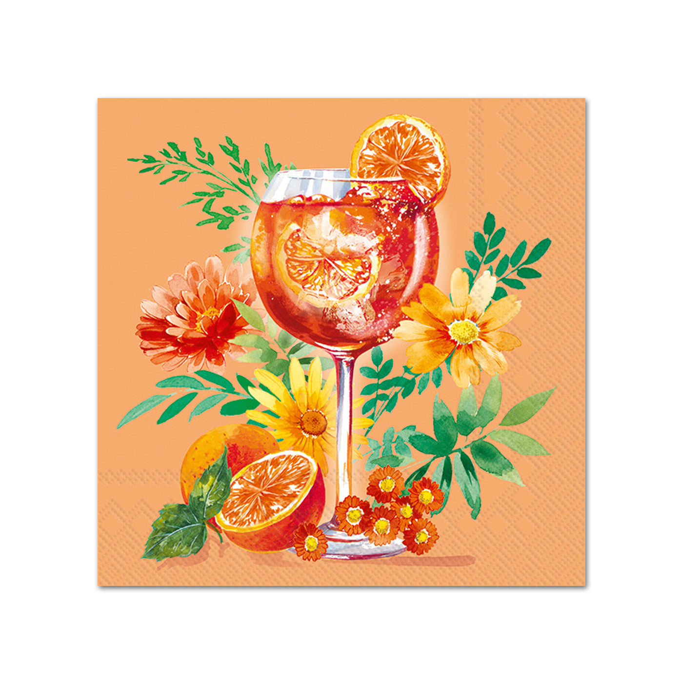 Fruity Orange Cocktail Paper Beverage Napkins