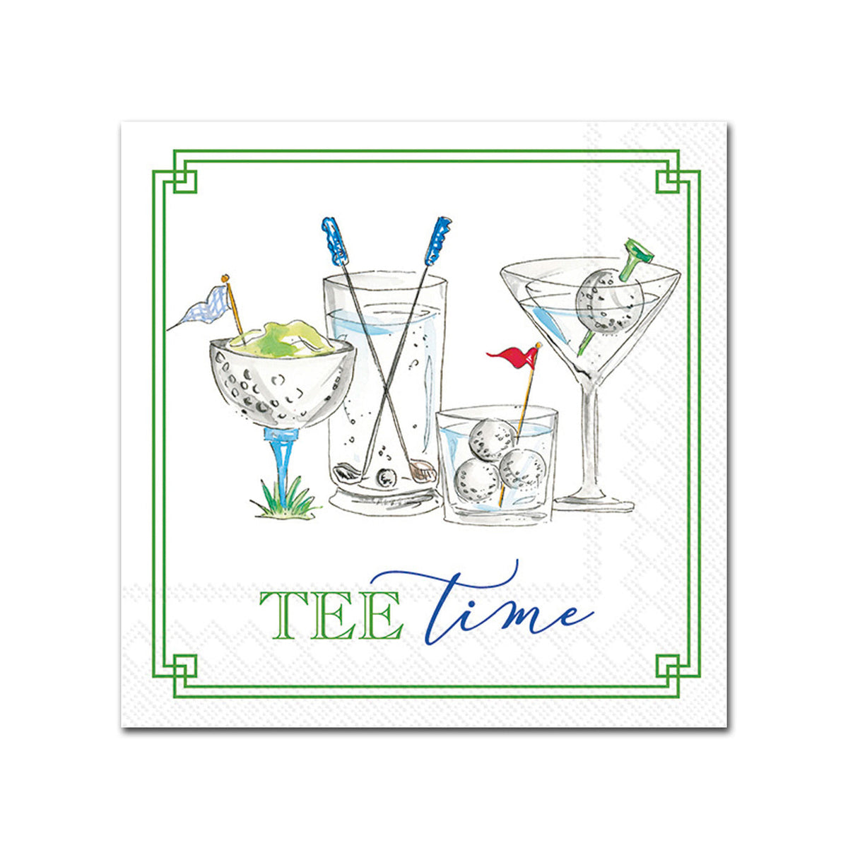 Tee Time Golf Paper Cocktail Napkins
