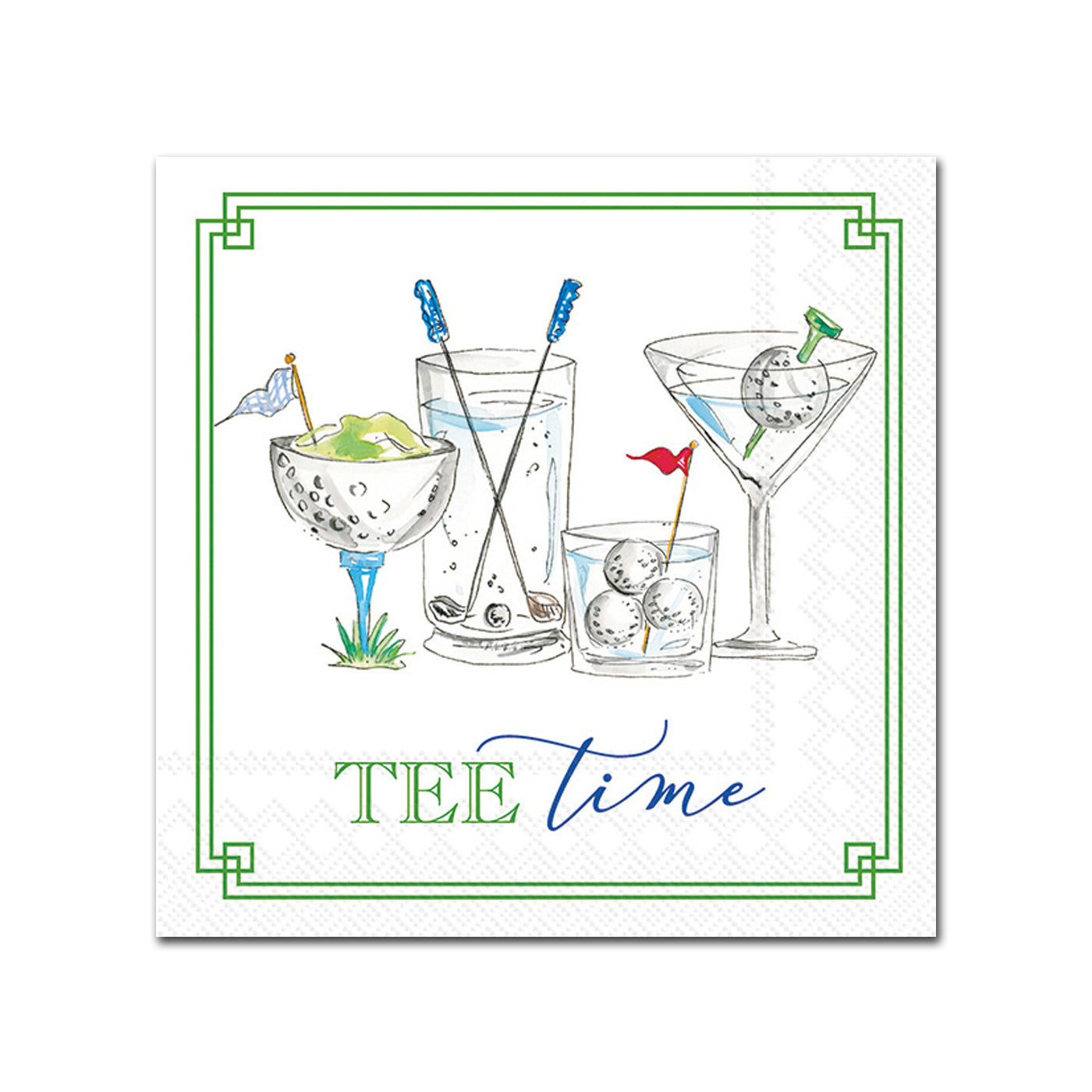 Tee Time Golf Paper Cocktail Napkins