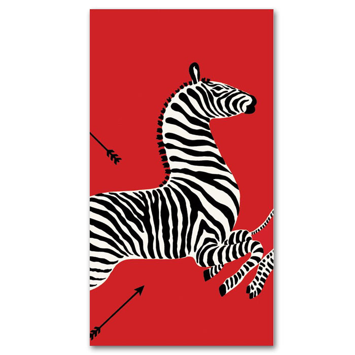 Zebras Red Paper Guest Towels - Buffet Napkins
