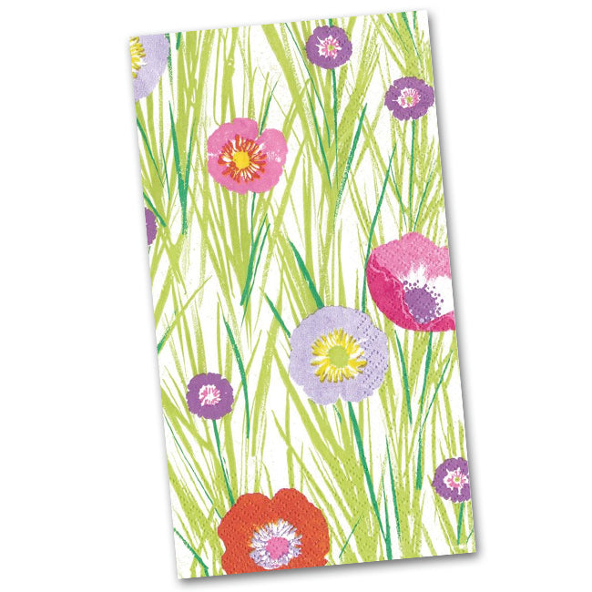 Flowers and Grasses Paper Guest Towels - Napkins
