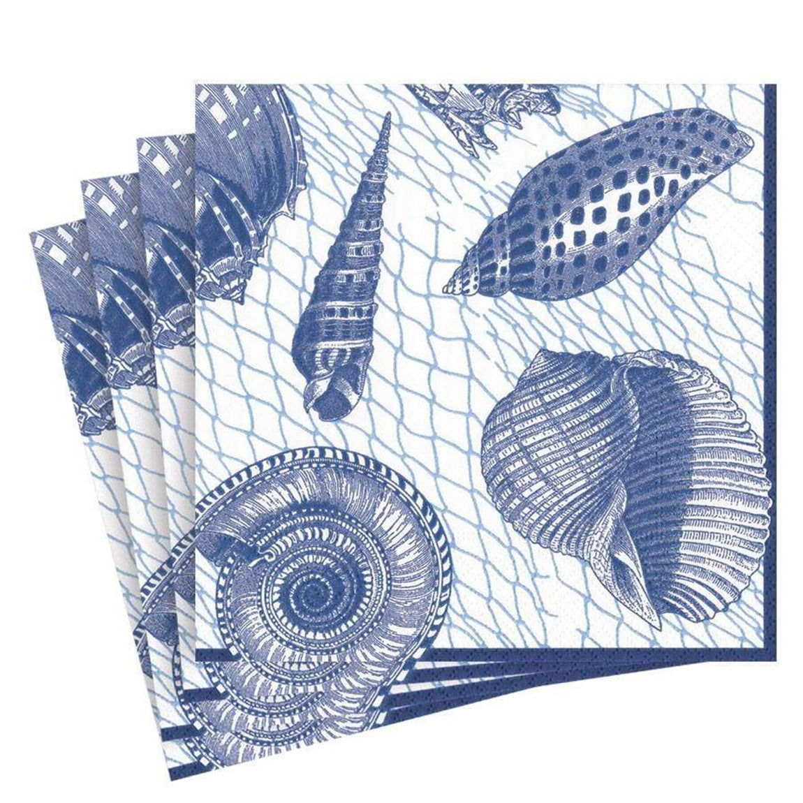 Netting and Shells Blue Luncheon Napkins
