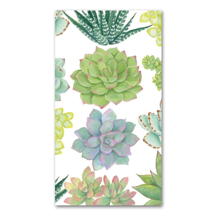 Succulents Paper Guest Towels - Buffet Napkins