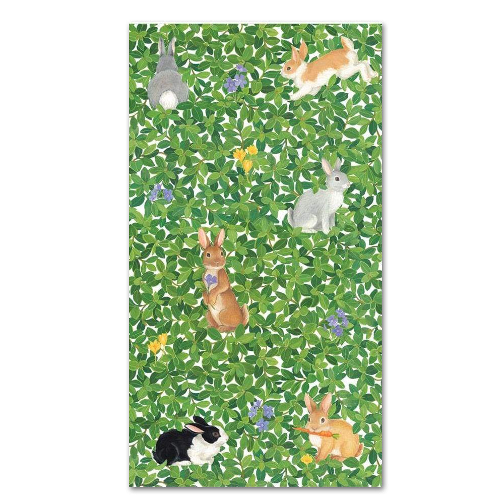 Bunnies and Boxwood Paper Guest Towels - Buffet Napkins