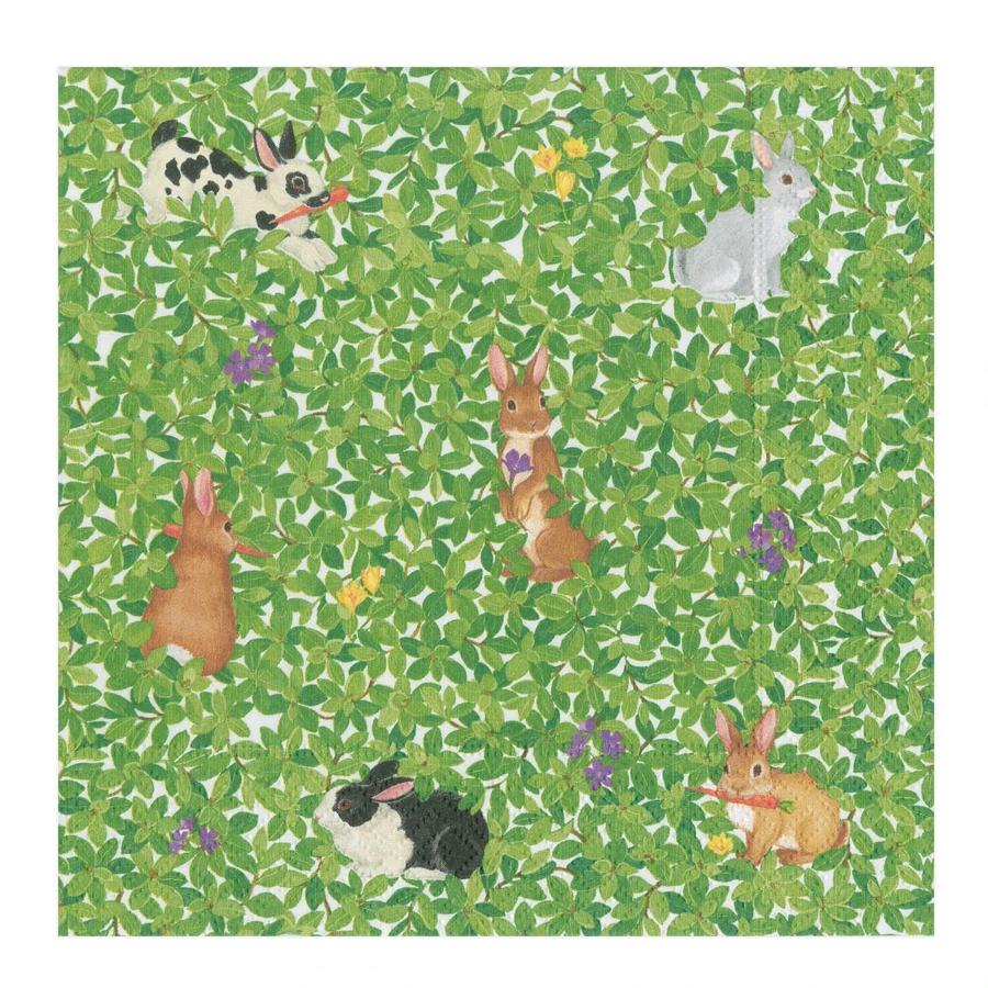 Bunnies and Boxwood Luncheon Napkins