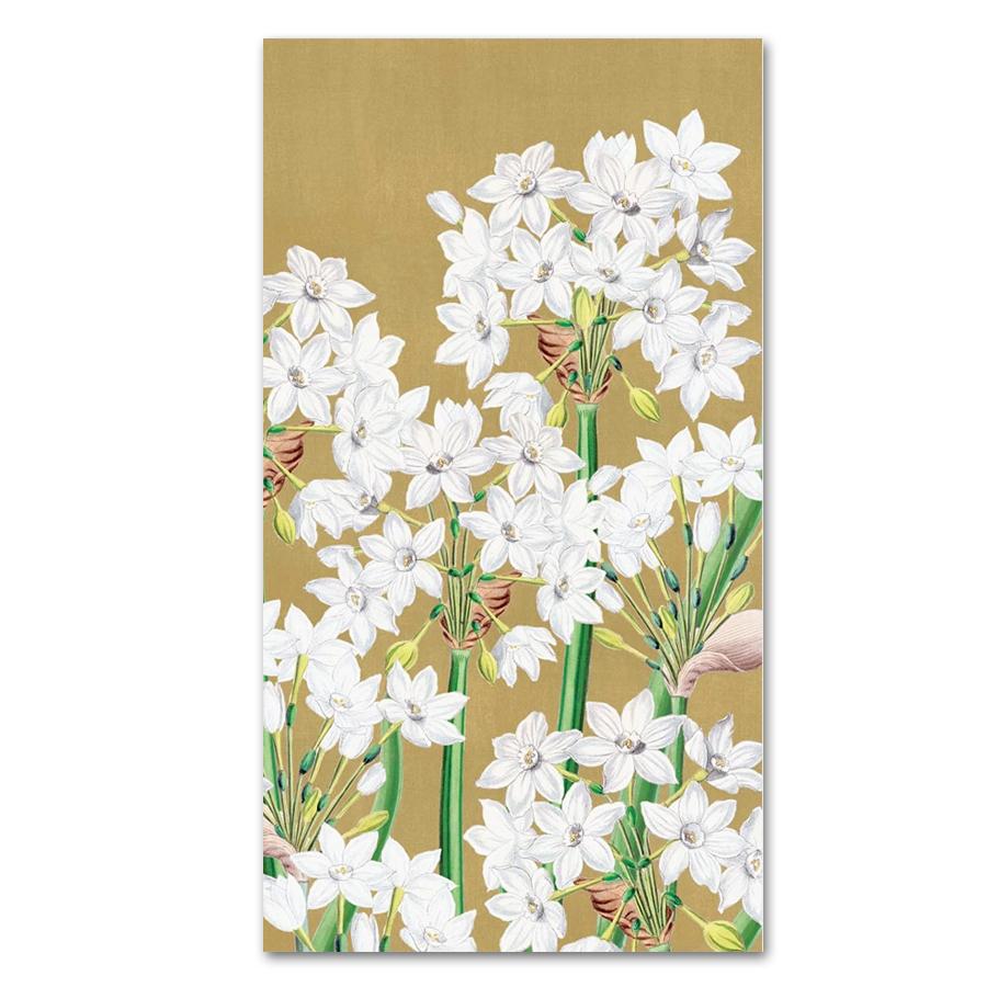 Paperwhites in Gold Paper Guest Towels - Buffet Napkins