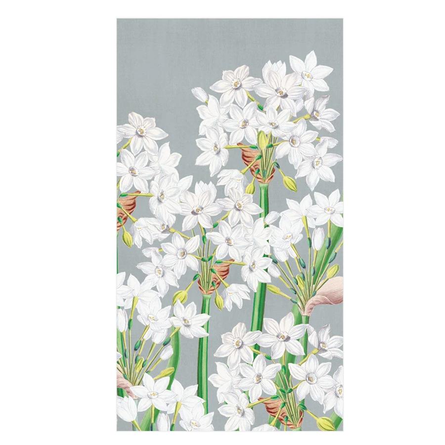 Paperwhites in Silver Paper Guest Towels - Buffet Napkins