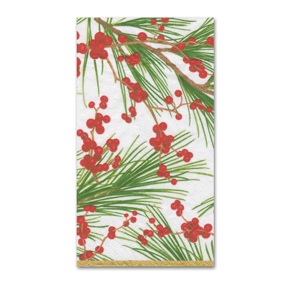 Berries and Pine Paper Guest Towels - Buffet Napkins