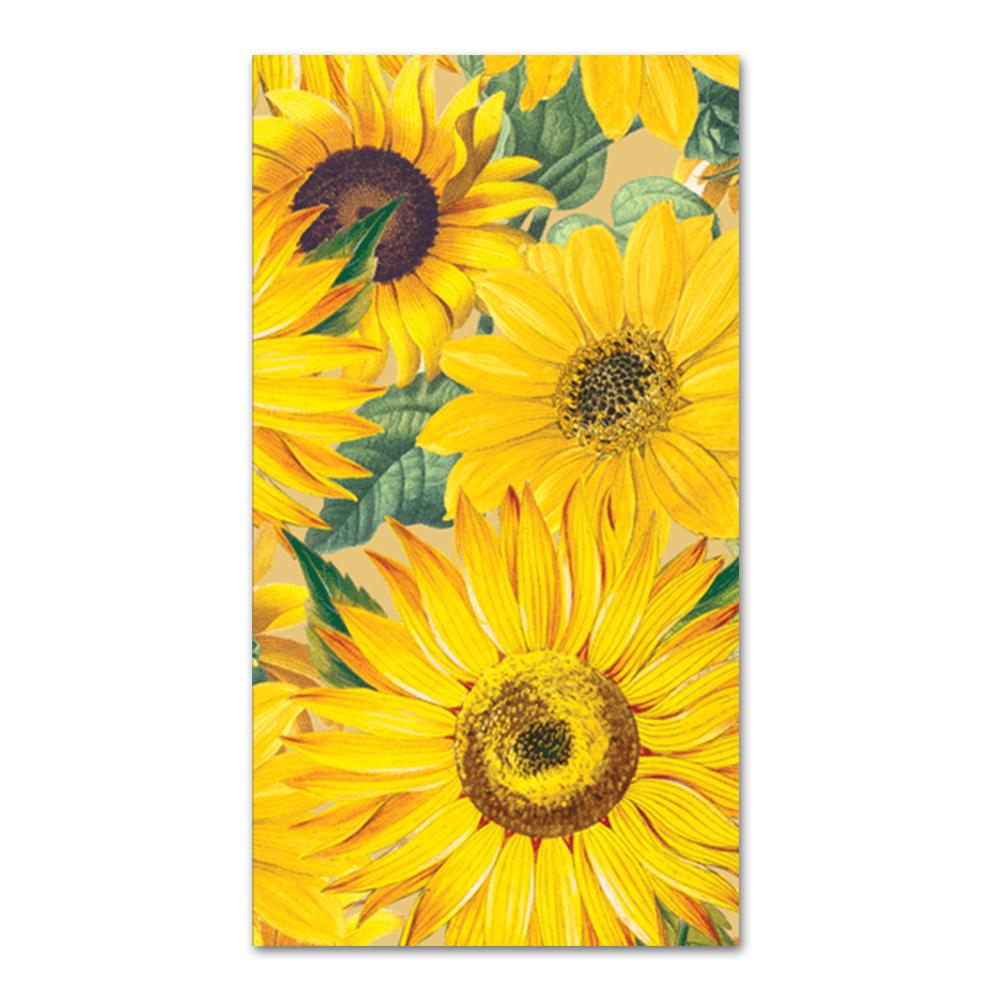 Sunflower Burst Paper Guest Towels - Buffet Napkins