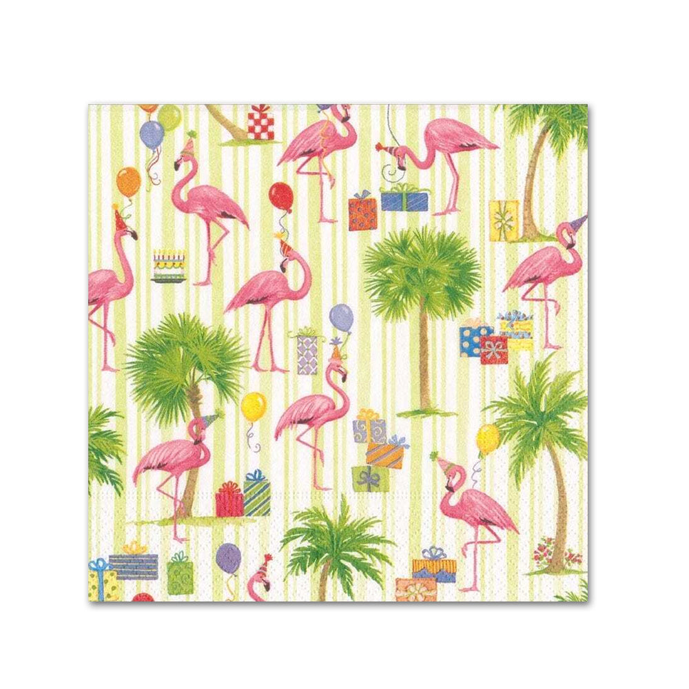 Party Flamingos Paper Beverage Napkins