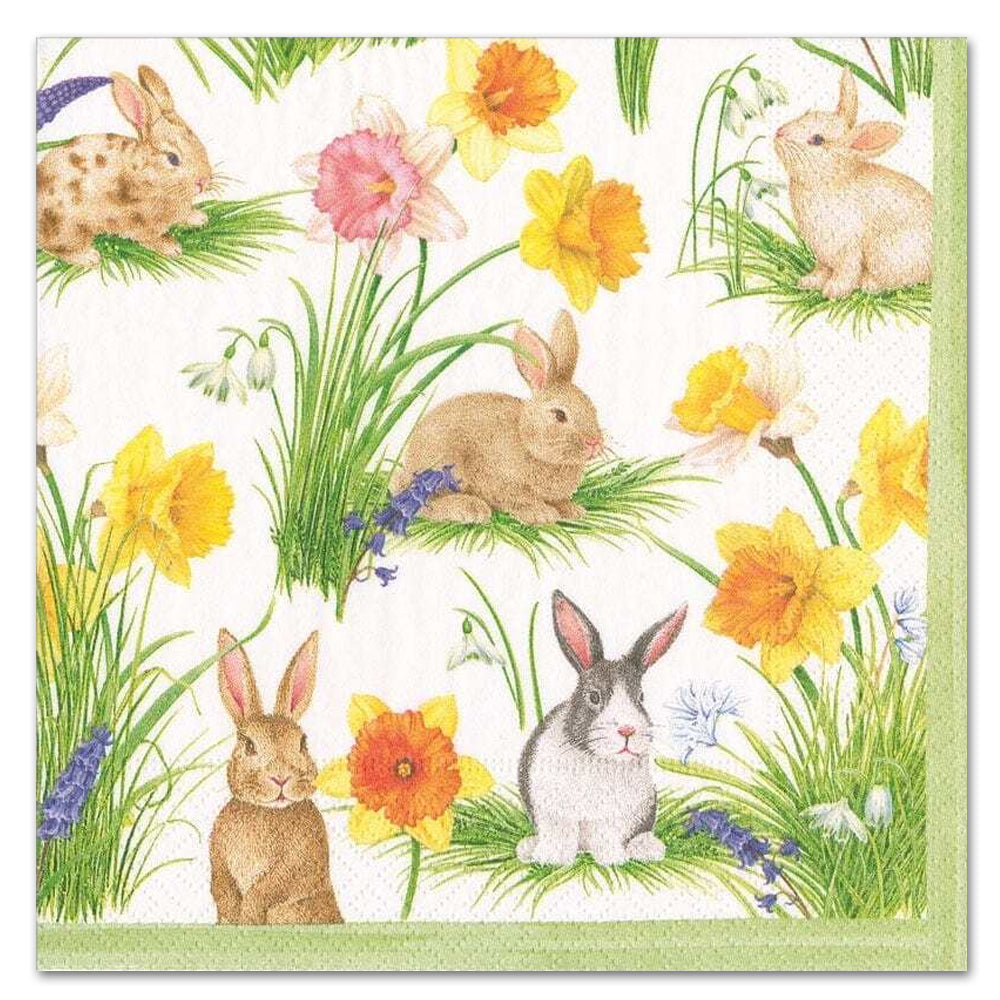 Bunnies & Daffodils Paper Luncheon Napkins