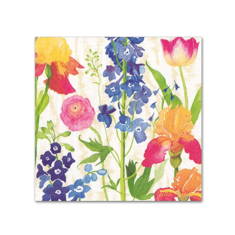 Summer Garden White Paper Beverage Napkins