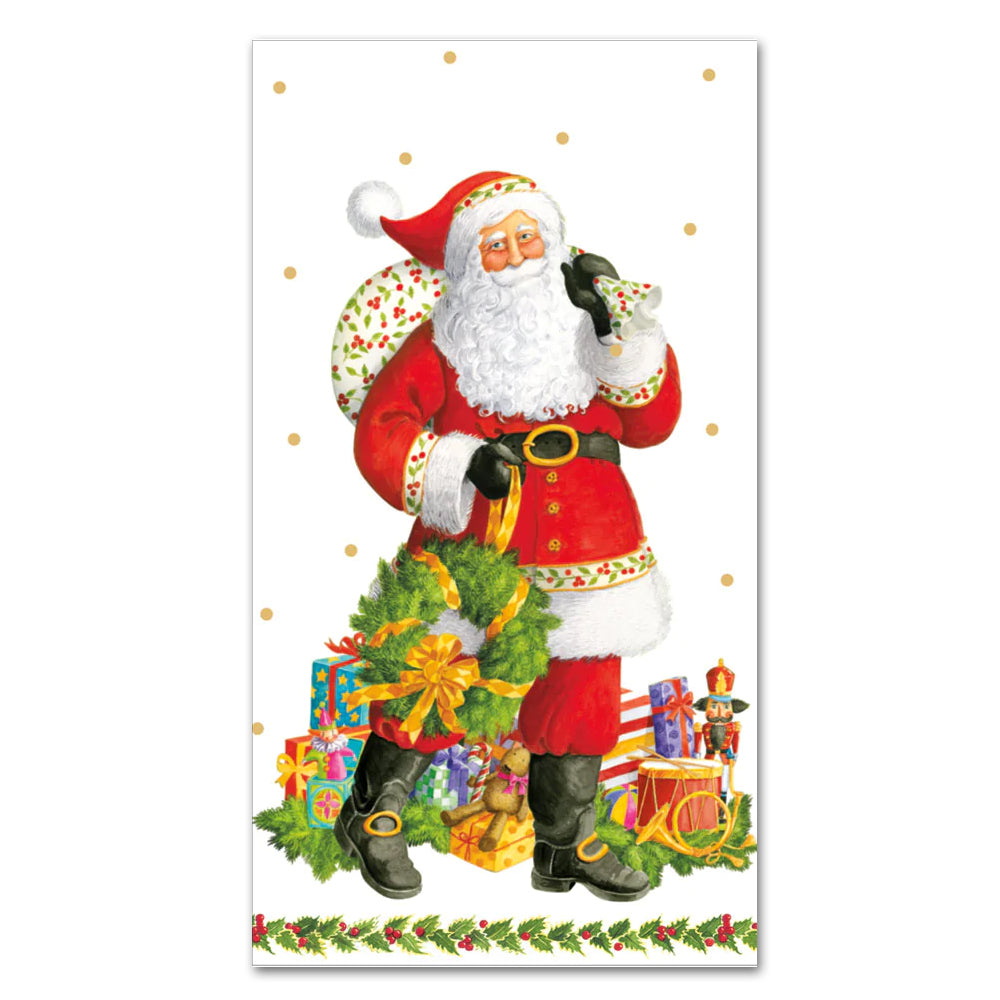 Jolly St. Nick Paper Guest Towels - Buffet Napkins