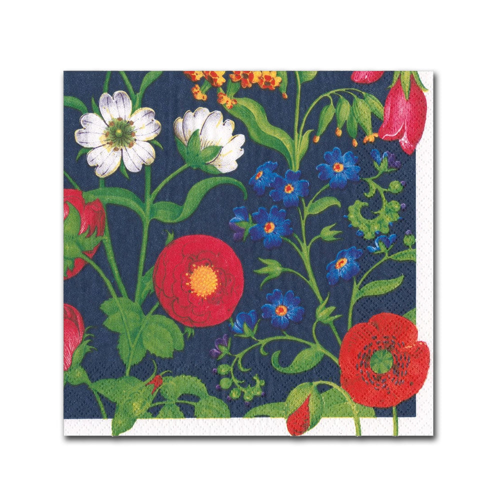 Cloisters Garden Navy Paper Beverage Napkins