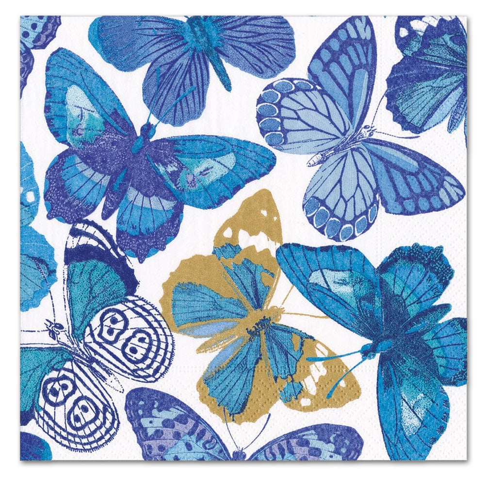 Blue Butterflies Paper Luncheon Napkins