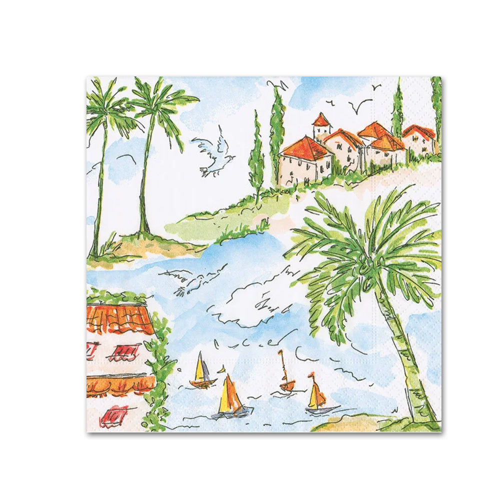 Mallorca Seaside Paper Beverage Napkins