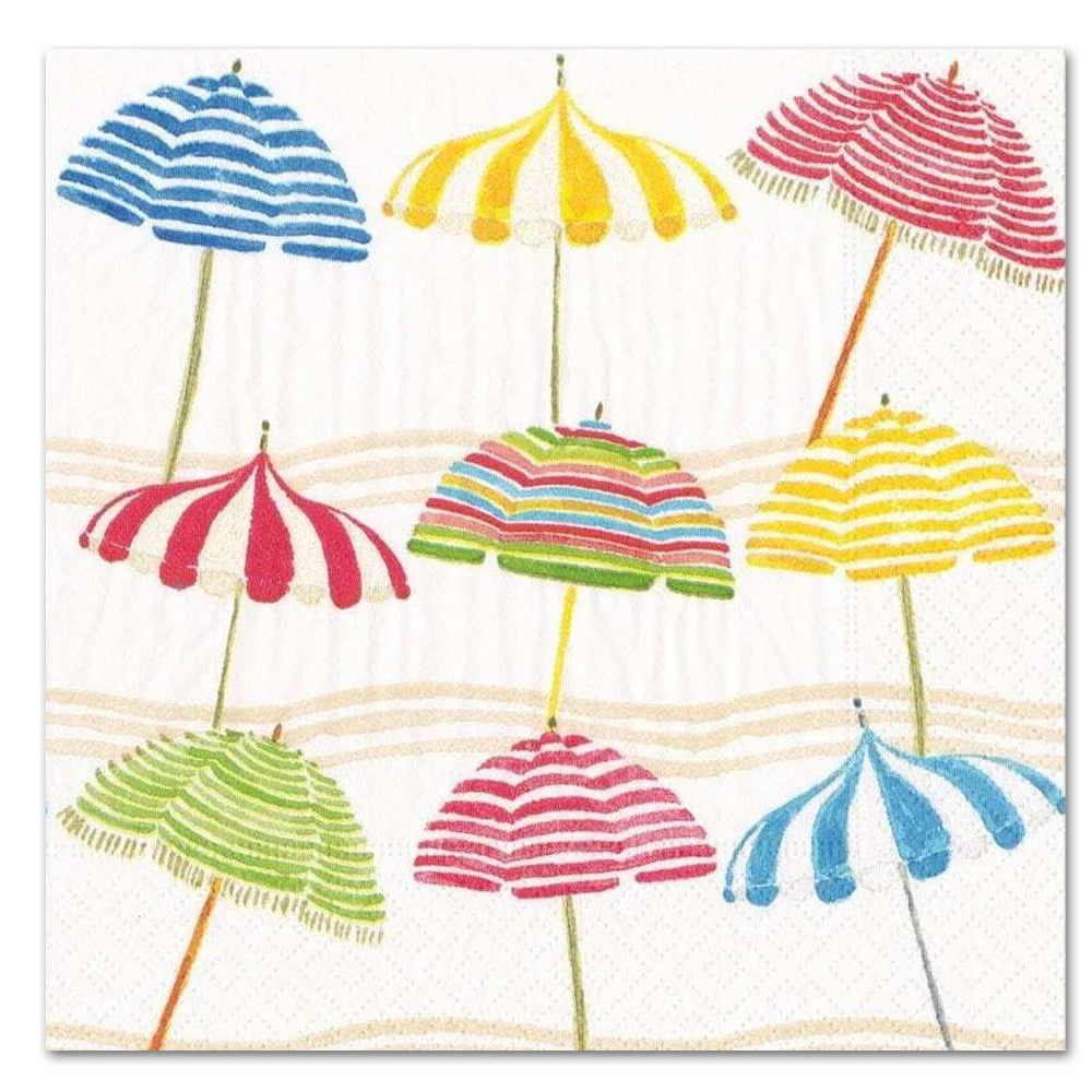 Colorful Beach Umbrellas Paper Luncheon Napkins