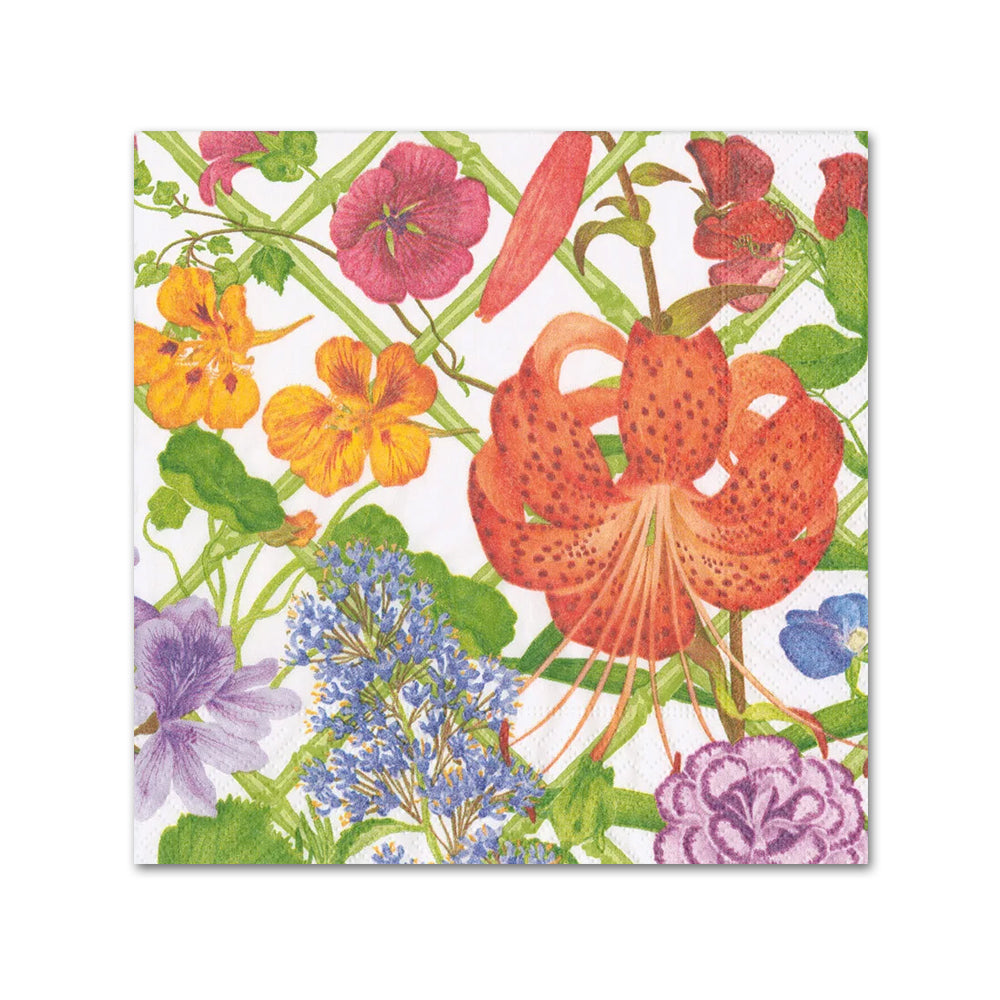Floral Trellis Paper Beverage Napkins