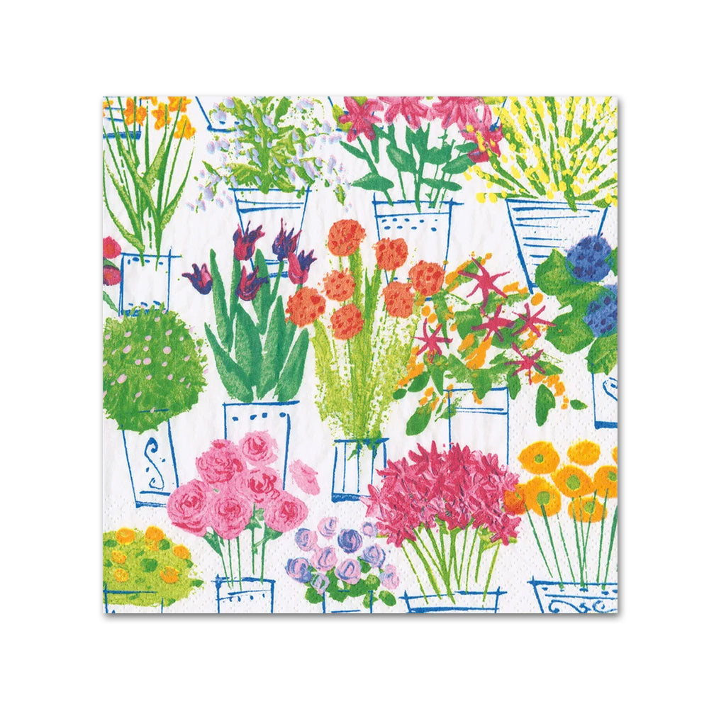 Flower Market Paper Beverage Napkins