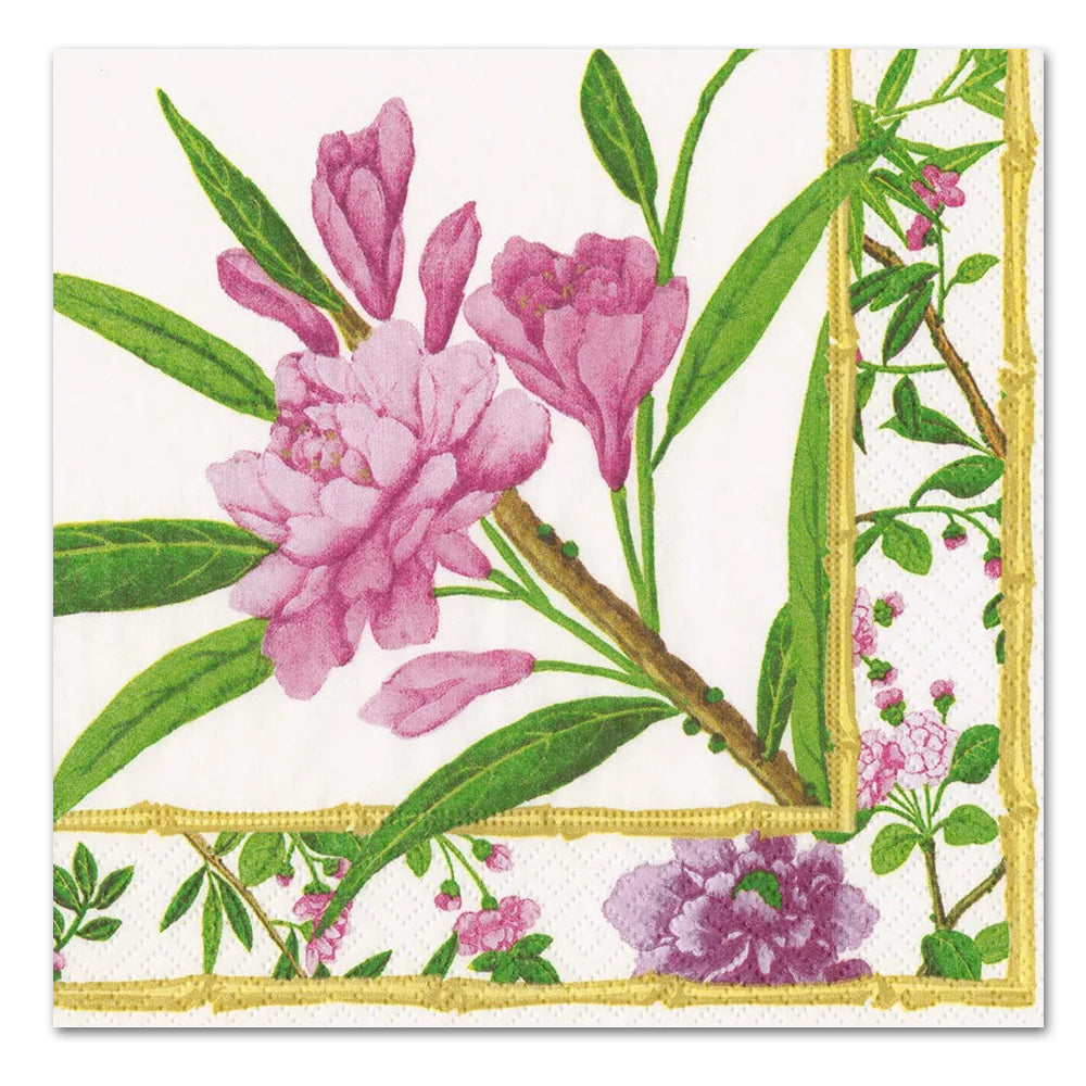 Wellington Floral Ivory Paper Luncheon Napkins