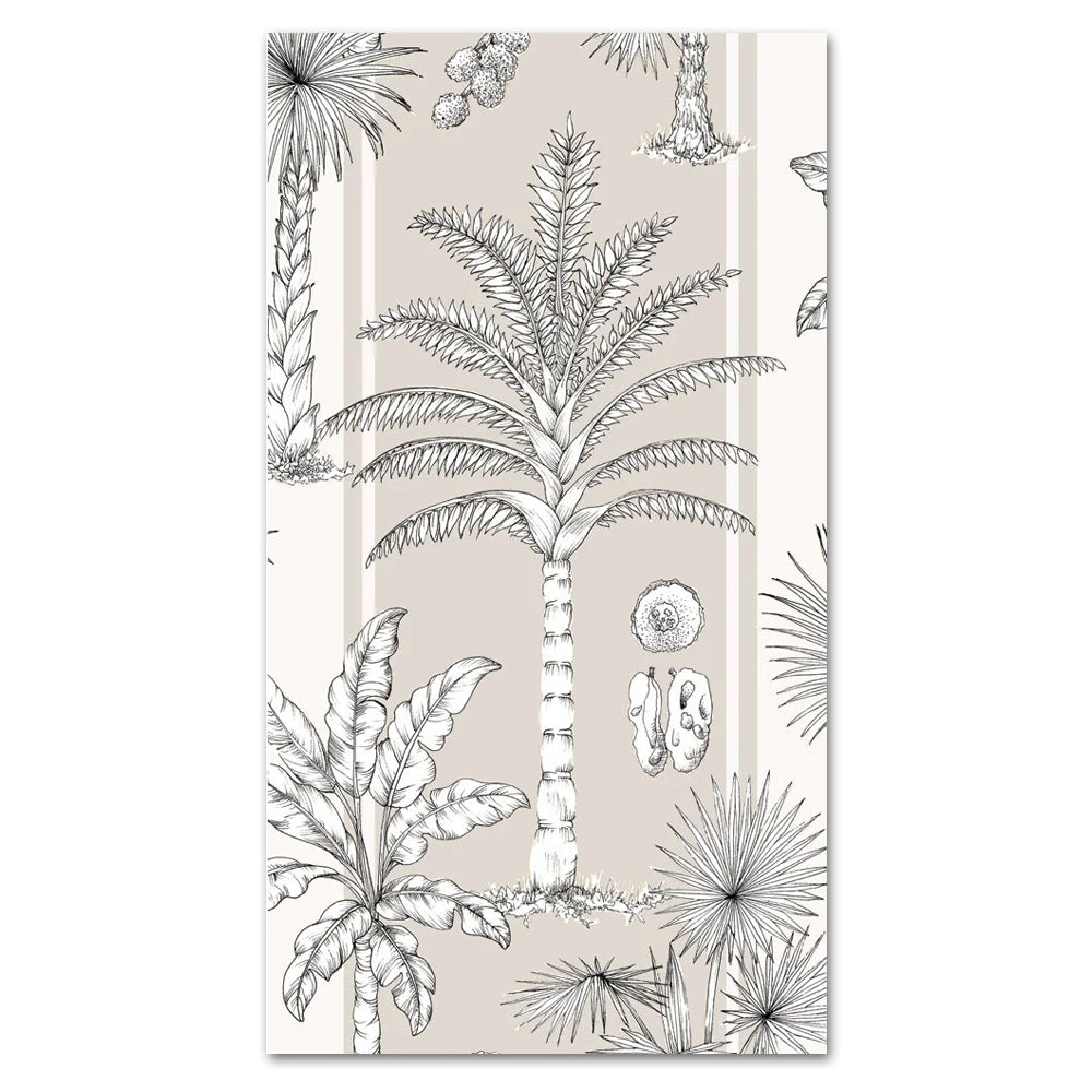Southern Palms Flax & White Paper Guest Towels - Buffet Napkins