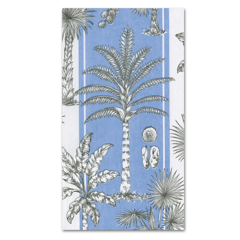 Southern Palms Blue & White Paper Guest Towels - Buffet Napkins