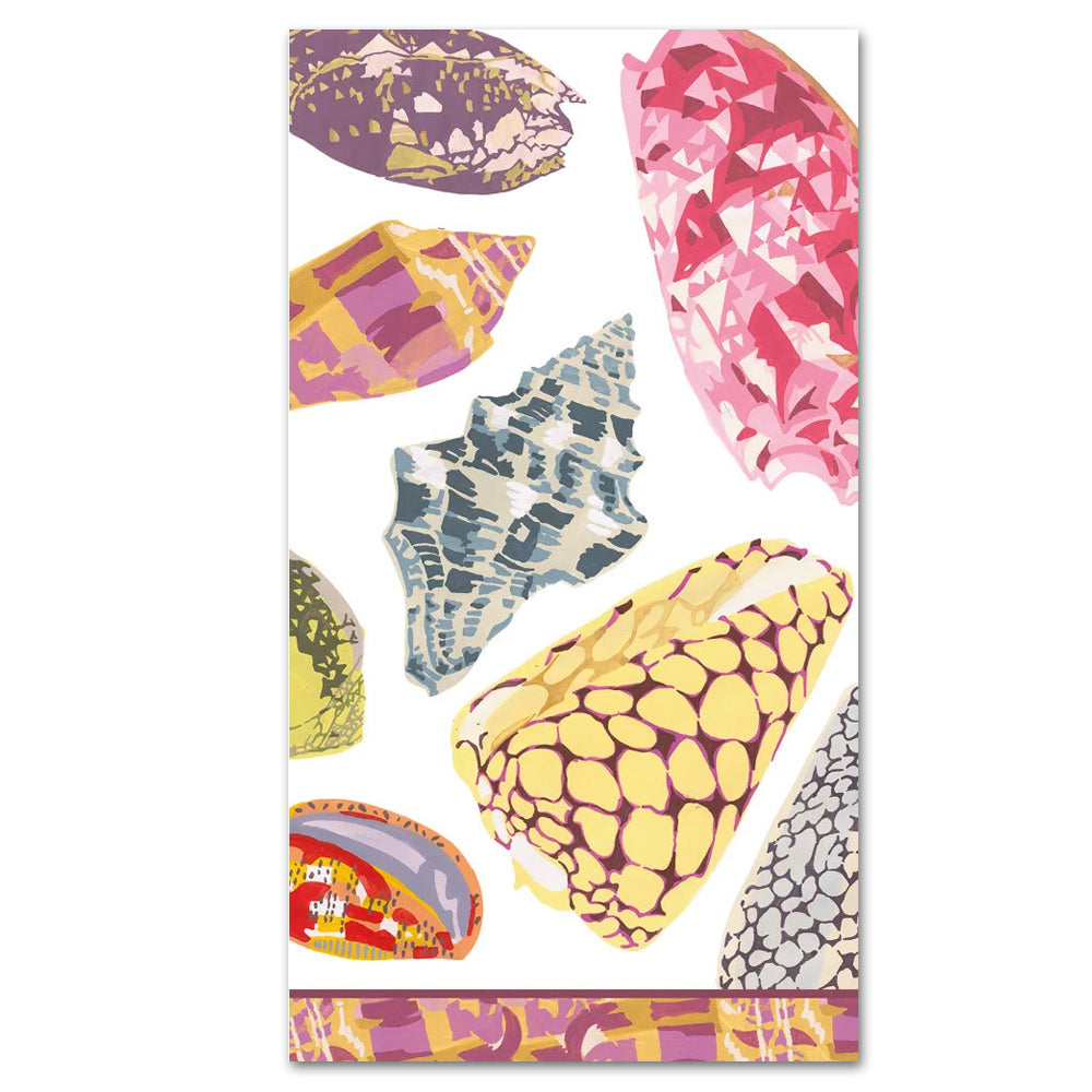Coquillage Shells Purple Paper Guest Towels - Buffet Napkins