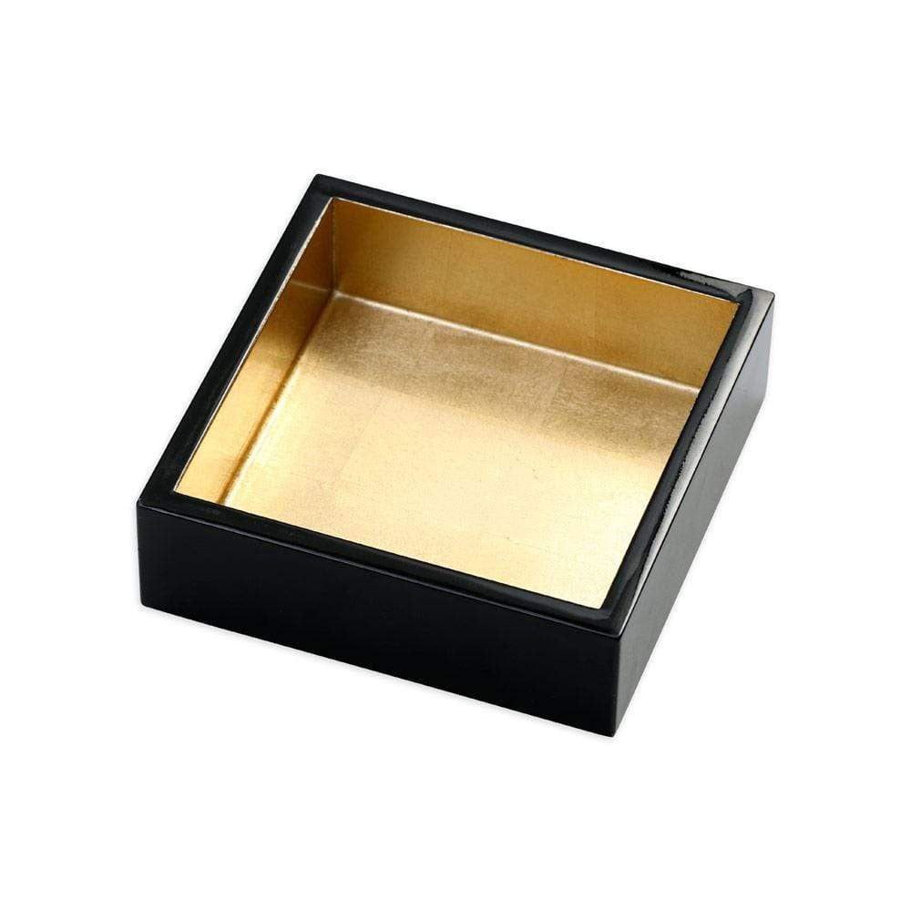 Cocktail Napkins Holder - Black with Gold Lacquer