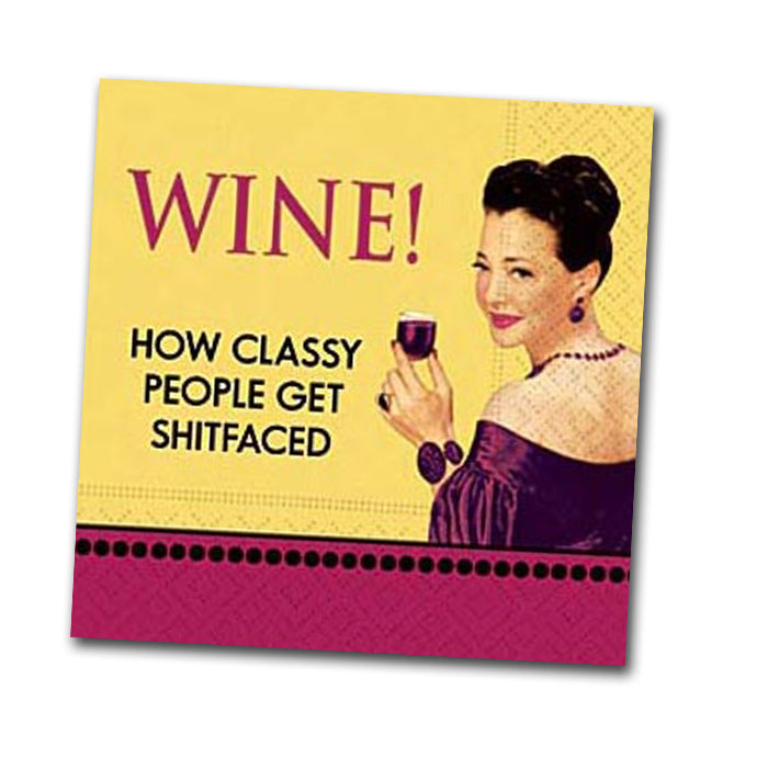Wine! Classy People Funny Cocktail Napkins